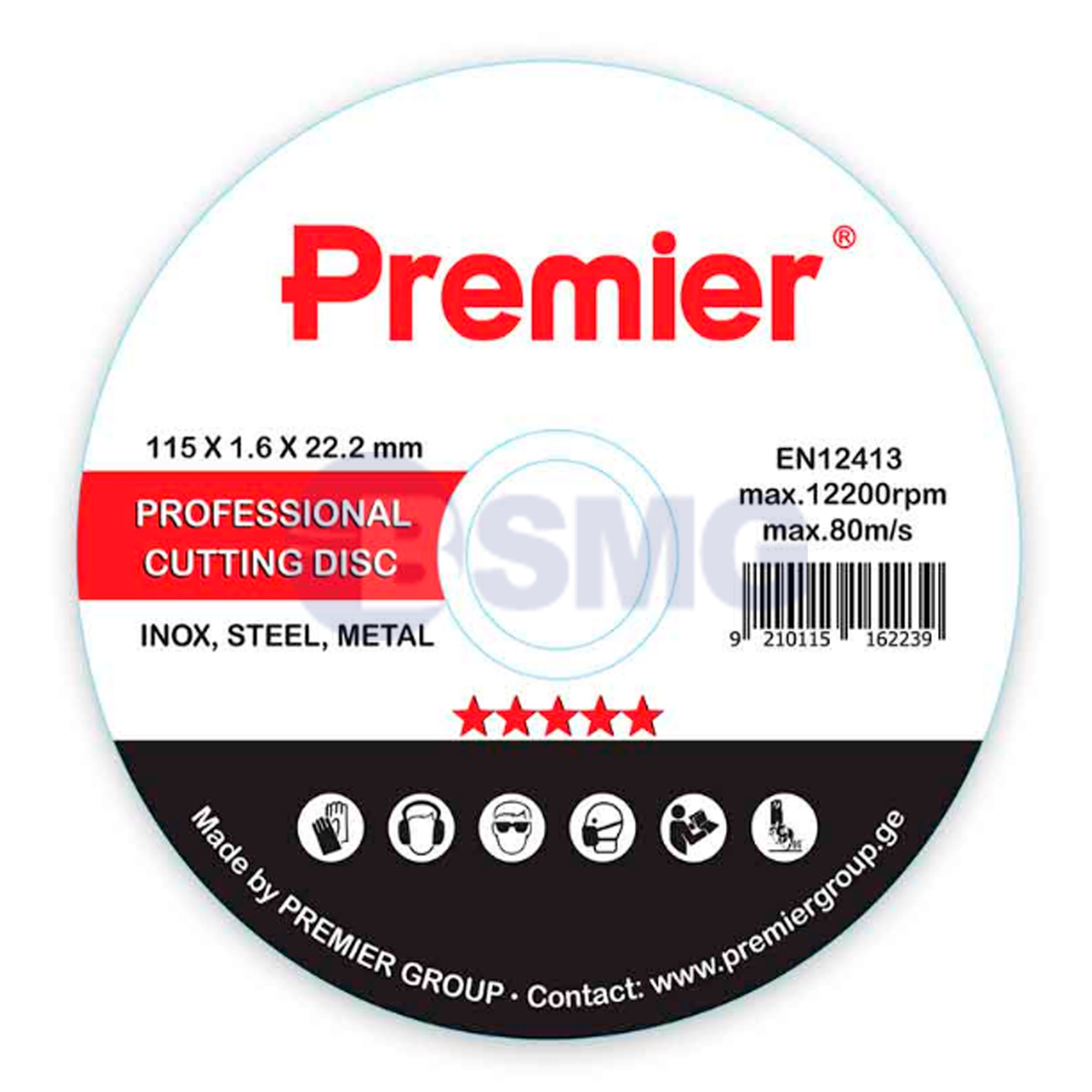 Premier ლითონის საჭრელი დისკი 115 x 1.6 x 22 მმ    026327