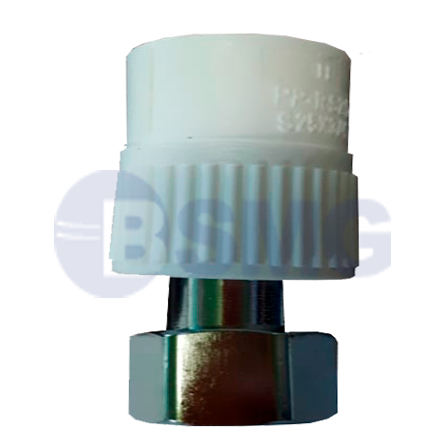 პლასმასის ქურო ქანჩით 25*3/4 შხ თეთრი       006607