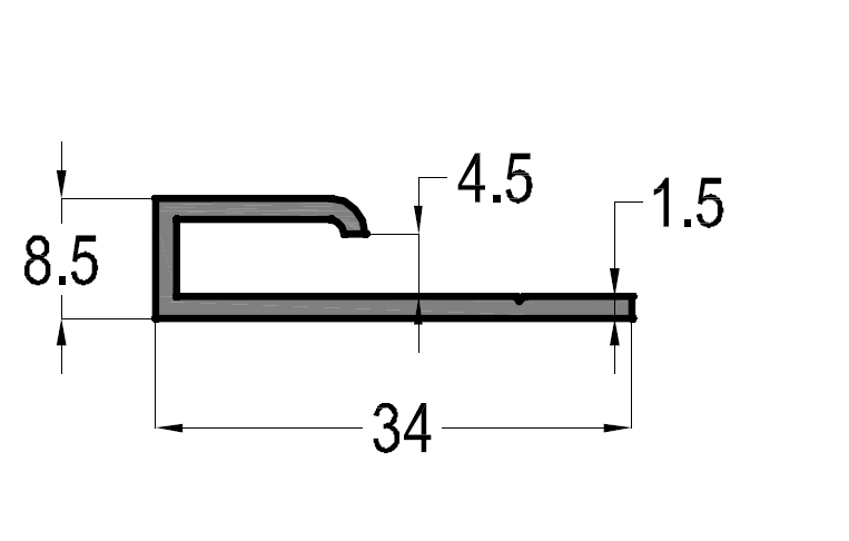 კომპოზიტური პანელის პროფილი (U)   006690