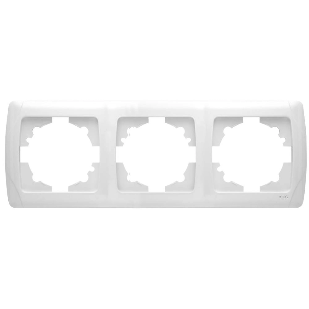 ჩამრთველ-როზეტის კანტი VIKO CARMEN 3-ნი თეთრი  "ჰორიზონტალური"   004665