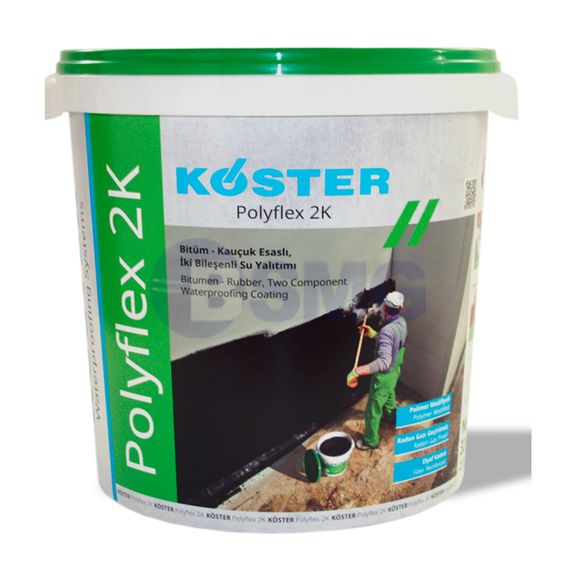 Polyflex 2K ბიტუმის ჰიდროიზოლაცია 32კგ კომპლექტი  024344