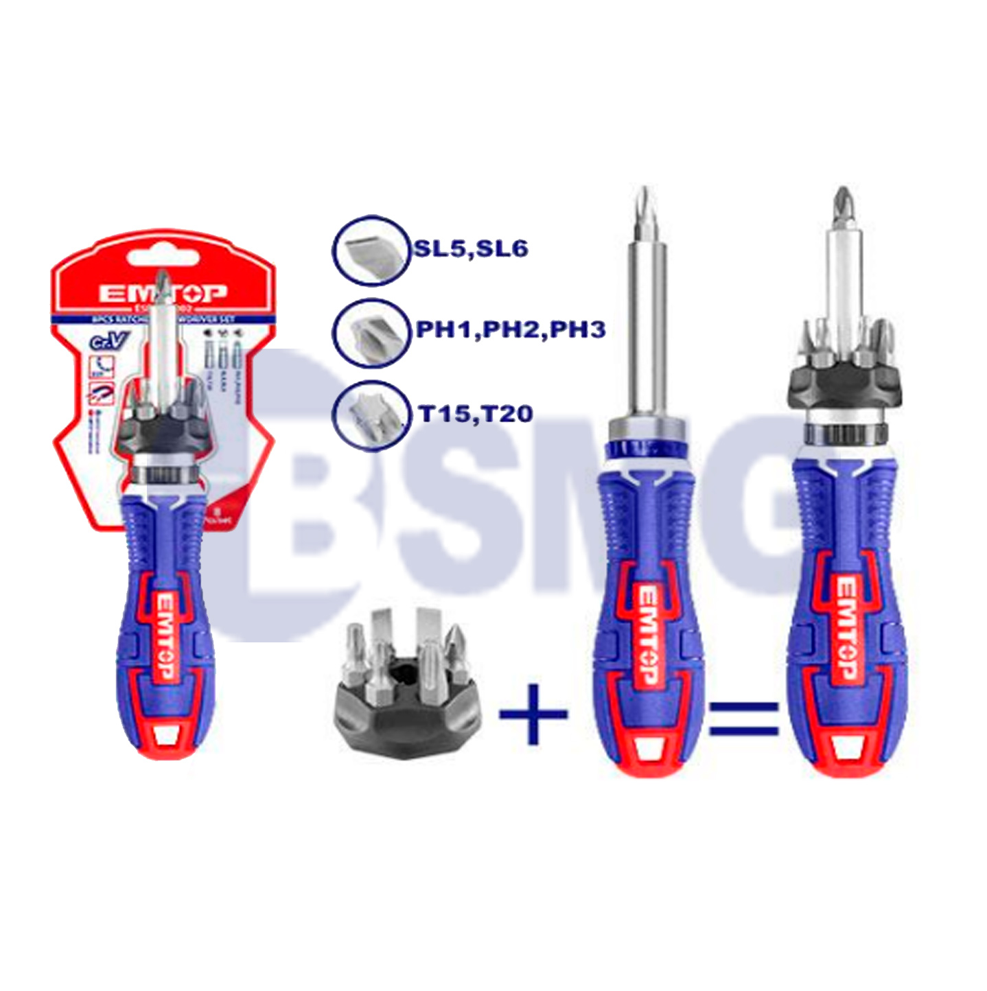 EMTOP სახრახნისი 8 IN 1   023353