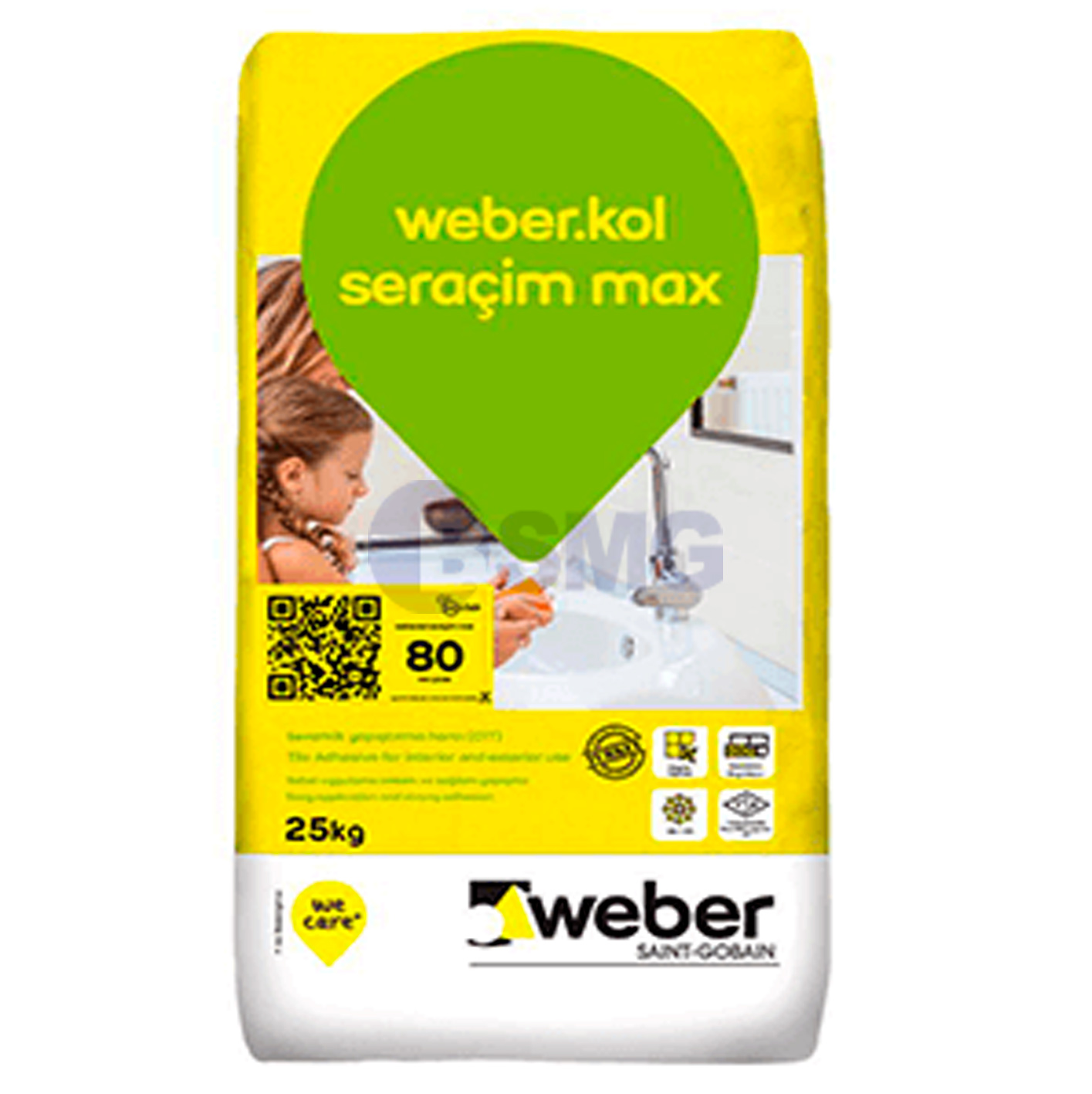 წებოცემენტი WEBER 25კგ   014312