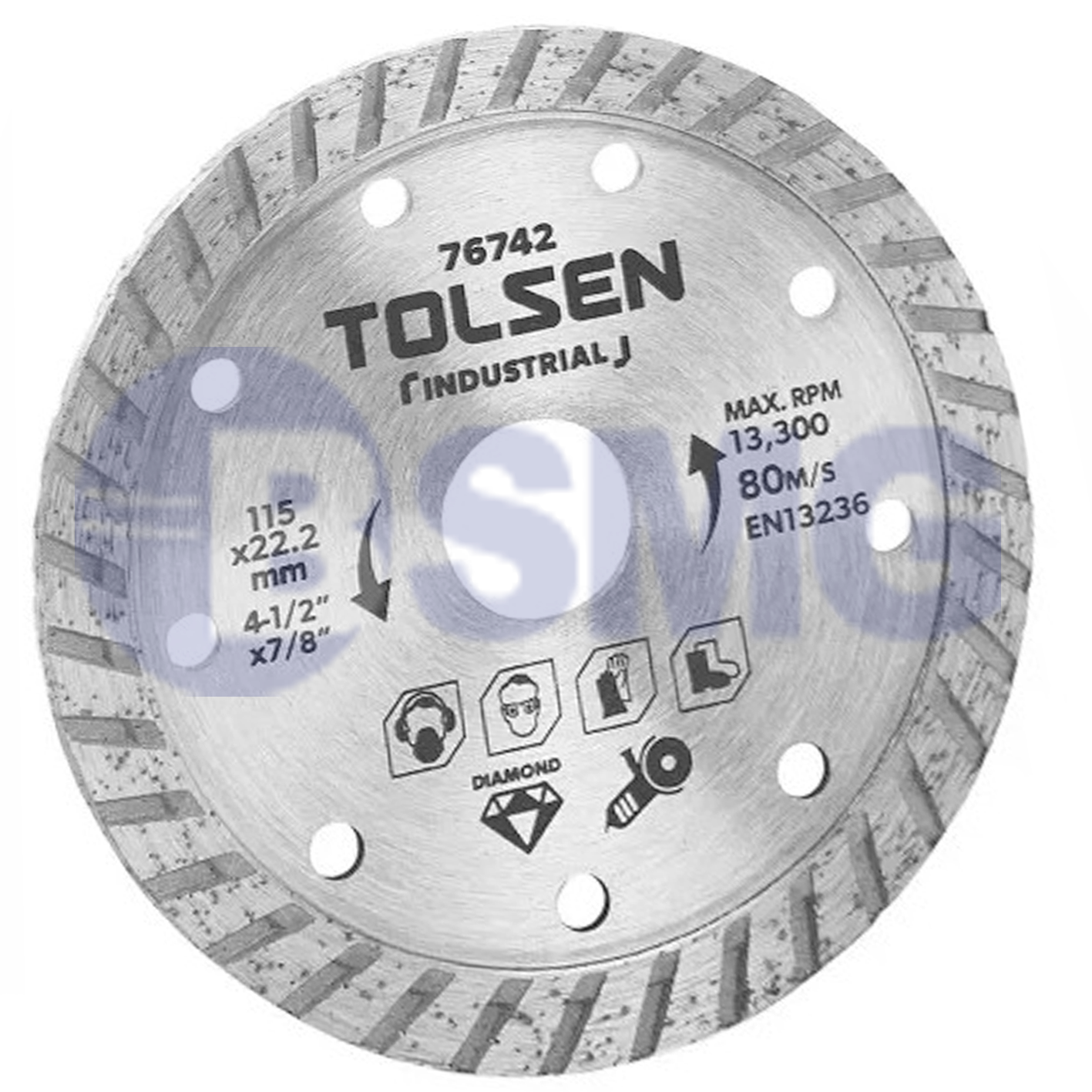 TOL448-76742 მეტლახის საჭრელი დისკი 115X22.2mm 10mm   016836